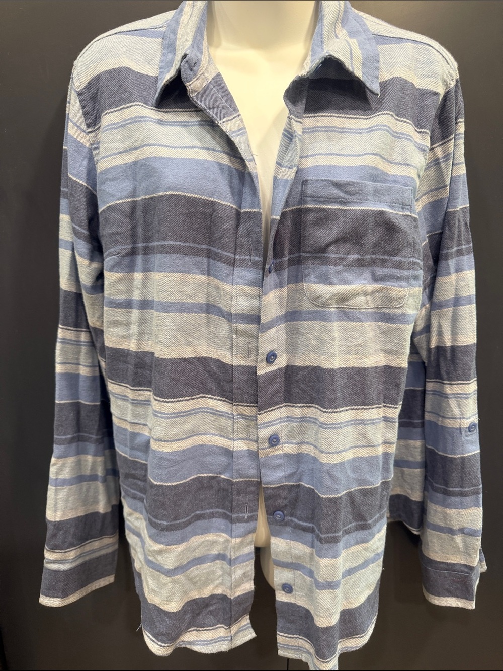 Striped Blue Button-Down Shirt